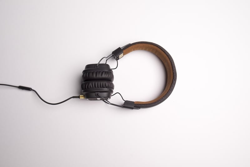 Listening to music with headphones